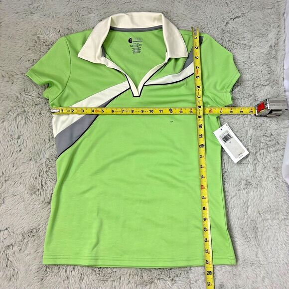 IZOD XFG Cool-FX Golf V-Neck Polo Shirt - Tennis - Celery Green - Women's Sz S/P - Picture 9 of 9